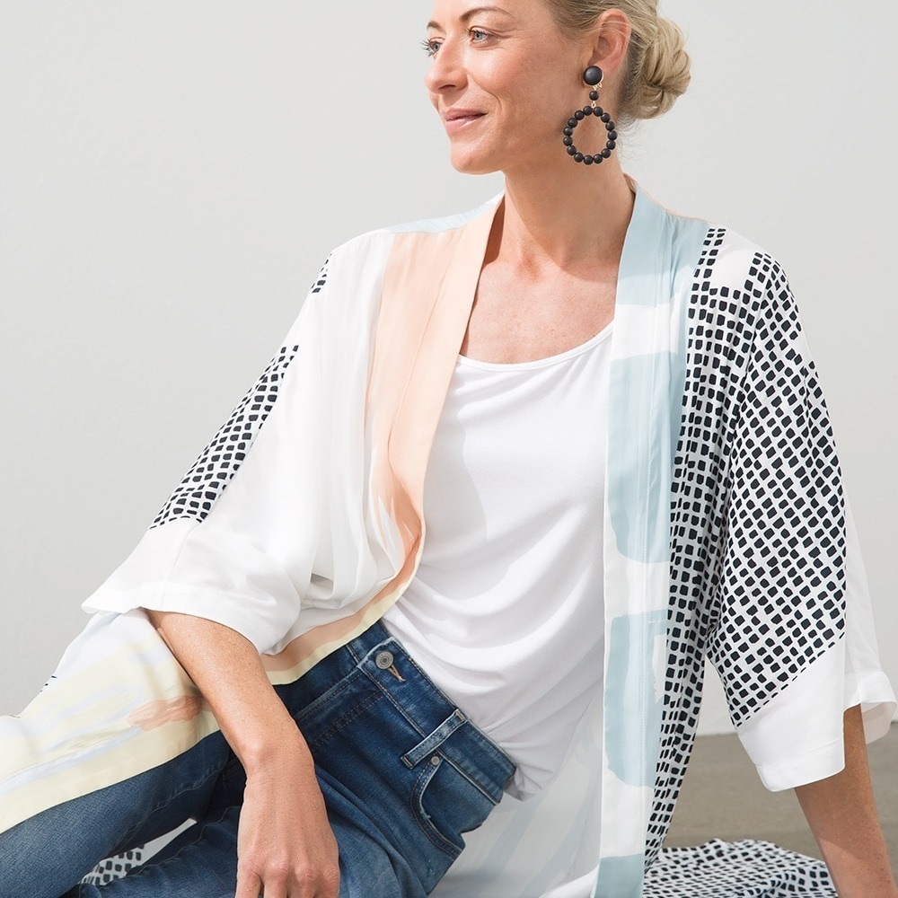 Stylish Multicolor Kimono Wrap! Brand New S/M Absolutely beautiful - Picture 3 of 10